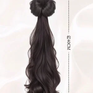 SHEIN Casual Retro Ponytail Hair Claw Clip, Wavy Brown and Black