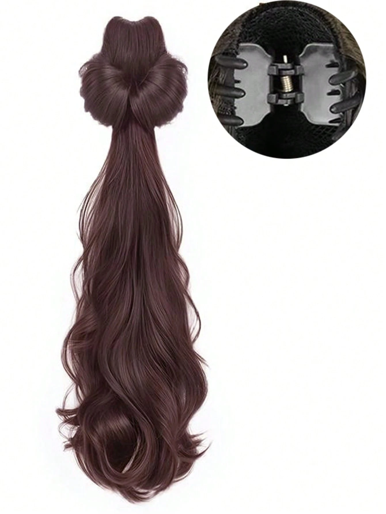 SHEIN Casual Retro Ponytail Hair Claw Clip, Wavy Curl