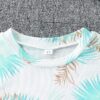 SHEIN 2pcs/Set Young Boy Casual Tropical Plant Print Short Sleeve Crew Neck Top