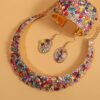 SHEIN 4pcs Set Sequin Decor Jewelry Set