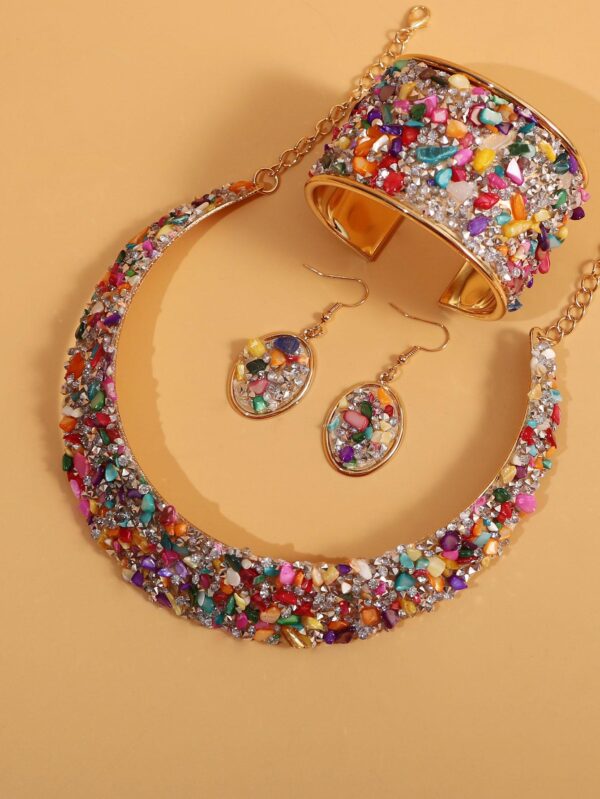 SHEIN 4pcs Set Sequin Decor Jewelry Set