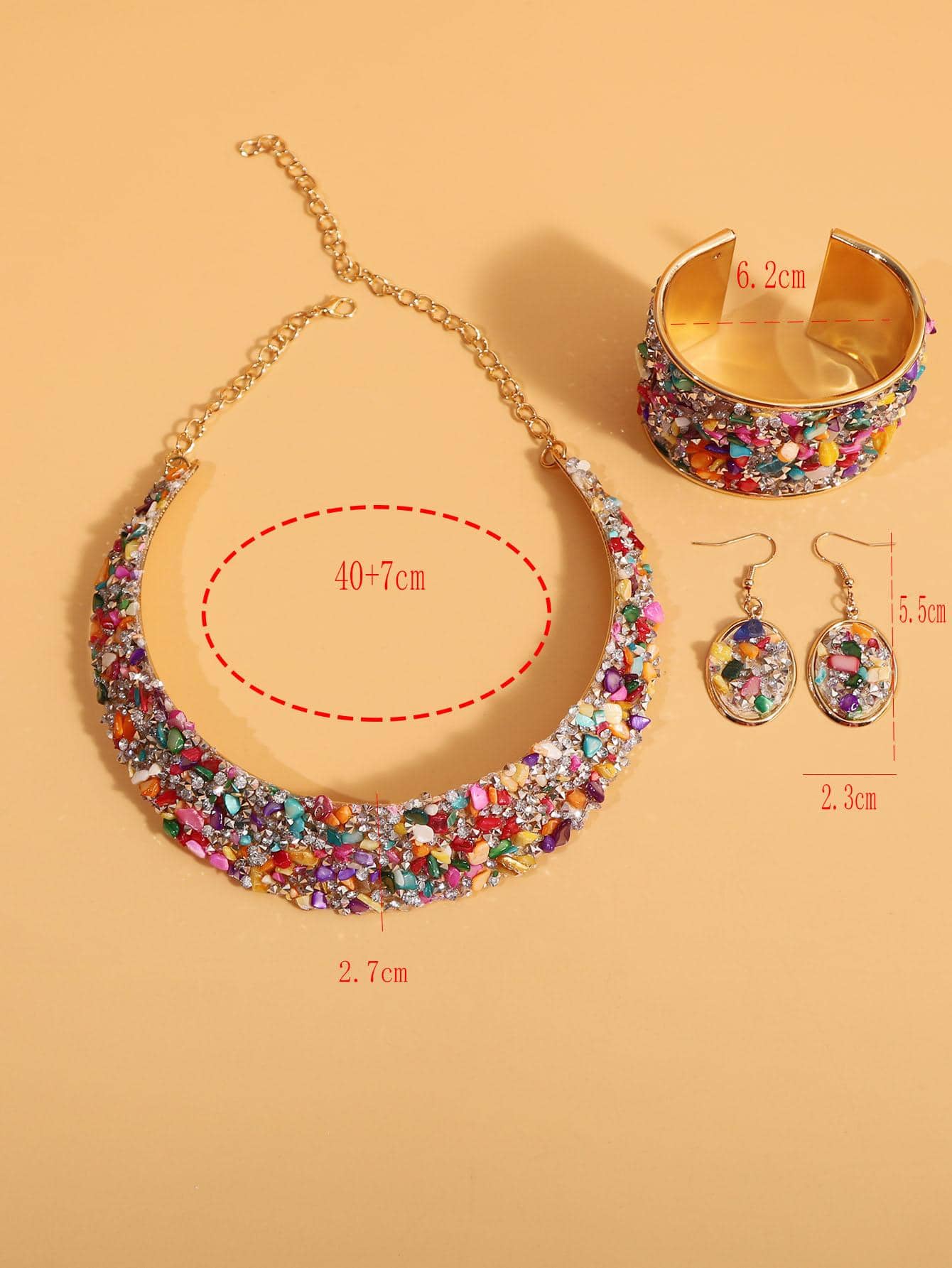 SHEIN 4pcs Set Sequin Decor Jewelry Set
