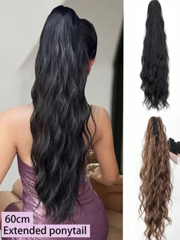 SHEIN 50cm Extremely Long Wavy Natural Wave Hair Claw Clip