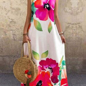 SHEIN EMERY ROSE Women Floral Print Round Neck Dress