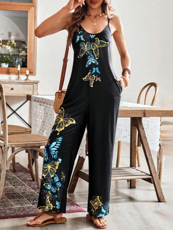 SHEIN Luneh Butterfly Printed Ladies Jumpsuit