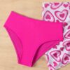 SHEIN Young Girl Heart Flower Patterned Bikini Set 3-Piece Set
