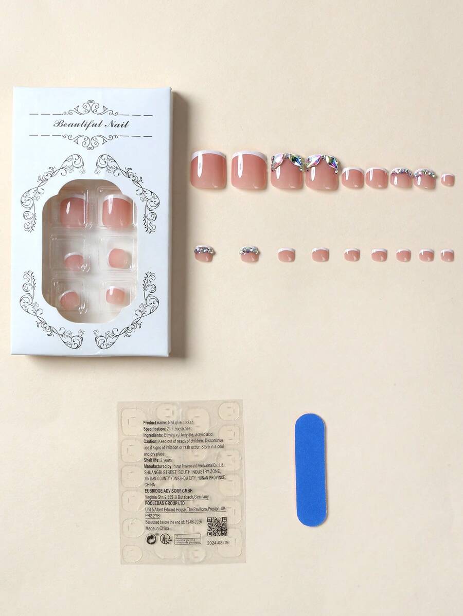 SHEIN Transform Your Nails With 24 Pcs Short Square Electroplated Aurora