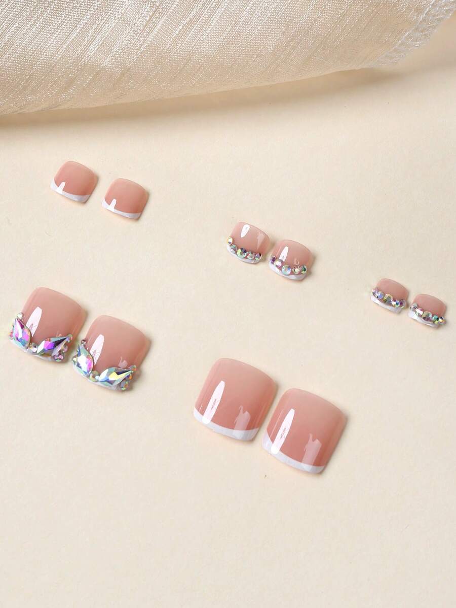 SHEIN Transform Your Nails With 24 Pcs Short Square Electroplated Aurora