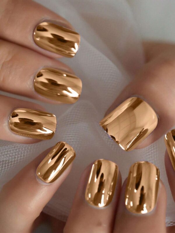 SHEIN VV MEI JIA ER Instantly Upgrade Your Look With 24pcs Long Square Gold