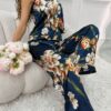 SHEIN Women's Floral Printed Satin Cami Top & Pants Pajama Set