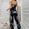 SHEIN Women's Floral Printed Satin Cami Top & Pants Pajama Set