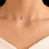 SHEIN imoli Cubic Zirconia Heart Charm Necklace