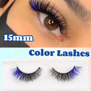 SHEIN 1 Pair False Lashes Faux Mink Lashes Natural Long Soft Colored Eyelashes