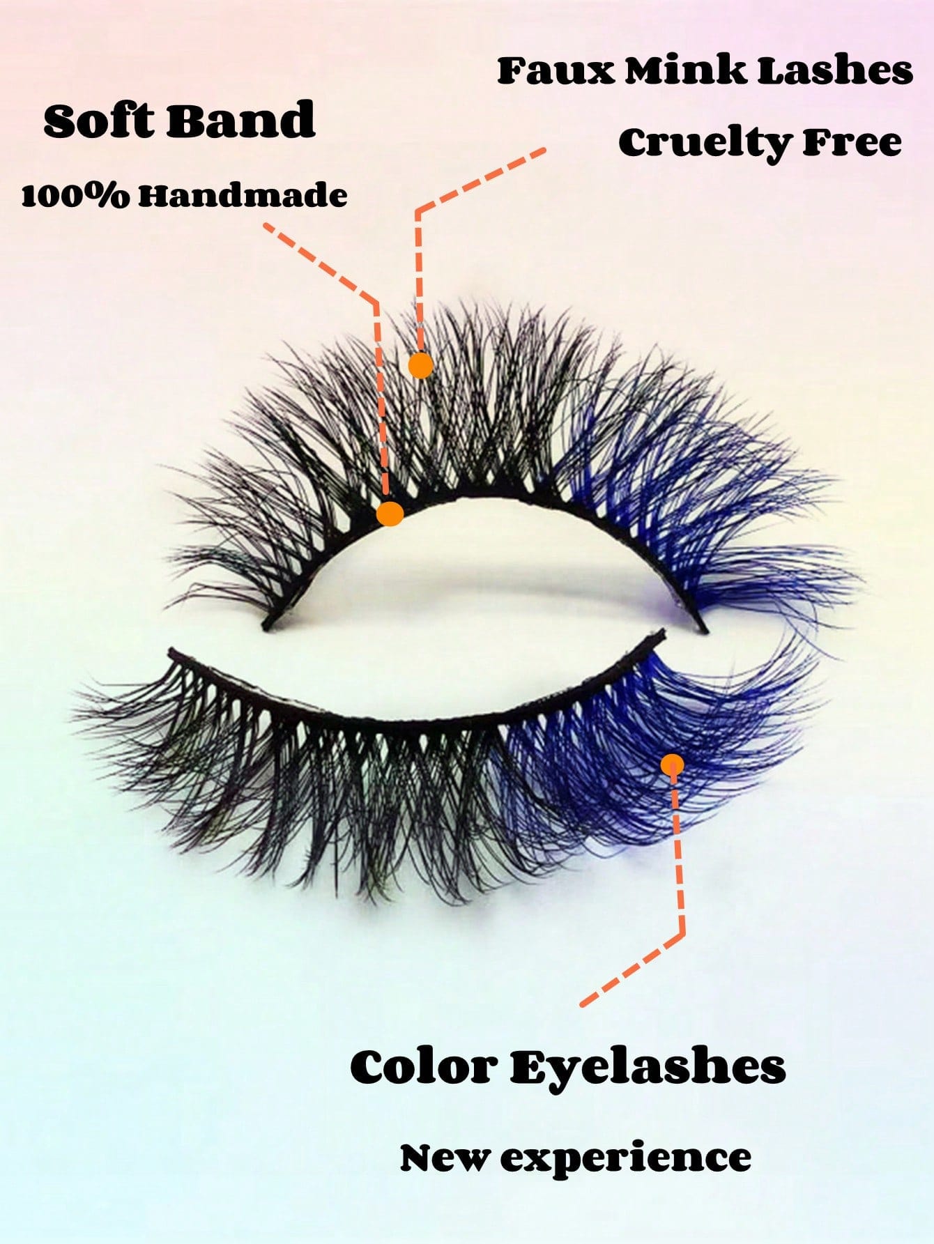 SHEIN 1 Pair False Lashes Faux Mink Lashes Natural Long Soft Colored Eyelashes