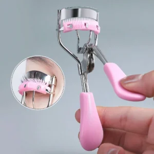 SHEIN Portable Silicone Pad Eyelash Curler, Stainless Steel Eyelash