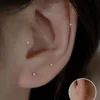SHEIN 4pcs/Set New 925 Sterling Silver Earrings For Pierced Ears