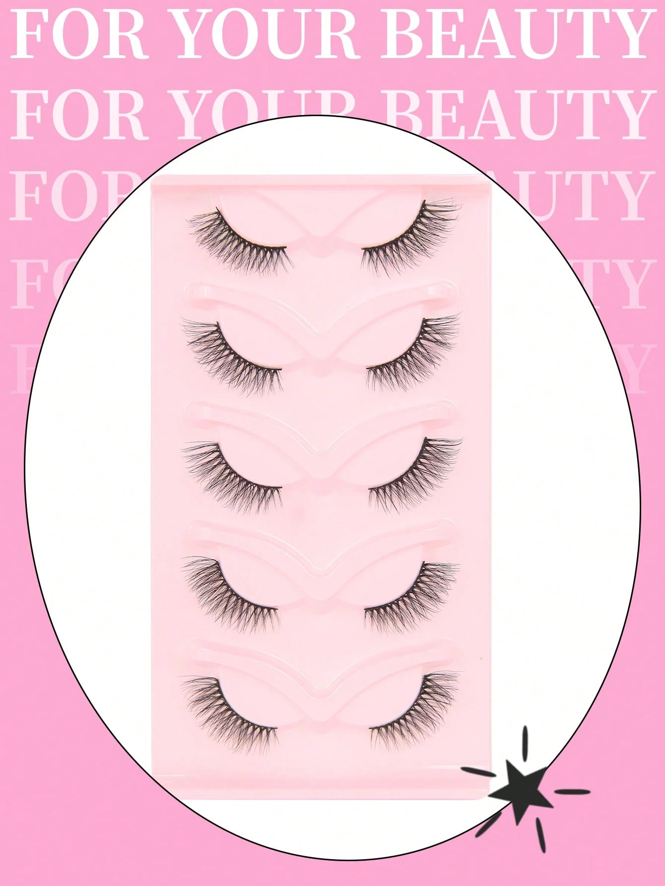 SHEIN 5 Pairs Natural Faux Mink Cat Eye Half Lashes - Image 3