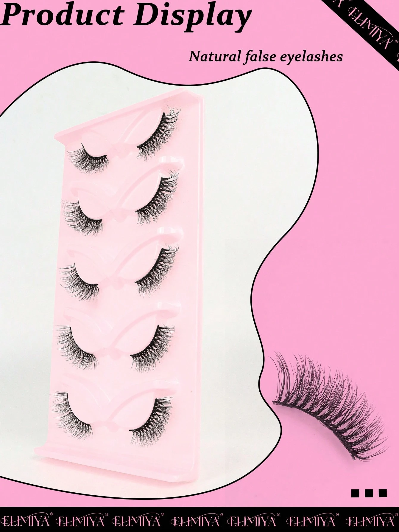 SHEIN 5 Pairs Natural Faux Mink Cat Eye Half Lashes