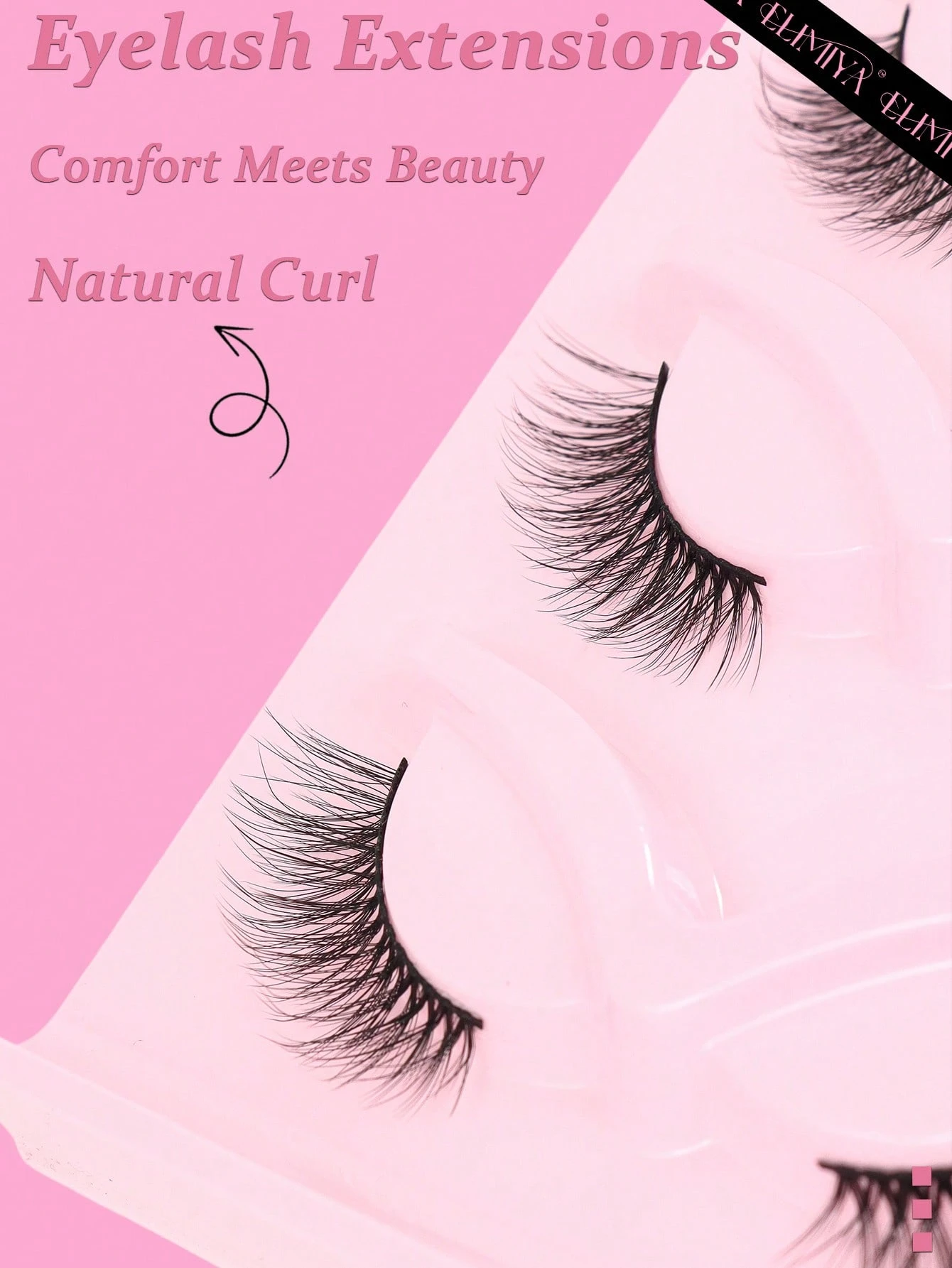 SHEIN 5 Pairs Natural Faux Mink Cat Eye Half Lashes