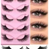 SHEIN 5 Pairs Reusable False Eyelashes Cat Eye Lashes Manga