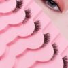 SHEIN 7 Pairs Half Lashes Clear Band 11mm Cat Eye Tail Elongated Lashes