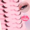 SHEIN 7 Pairs Half Lashes Clear Band 11mm Cat Eye Tail Elongated Lashes