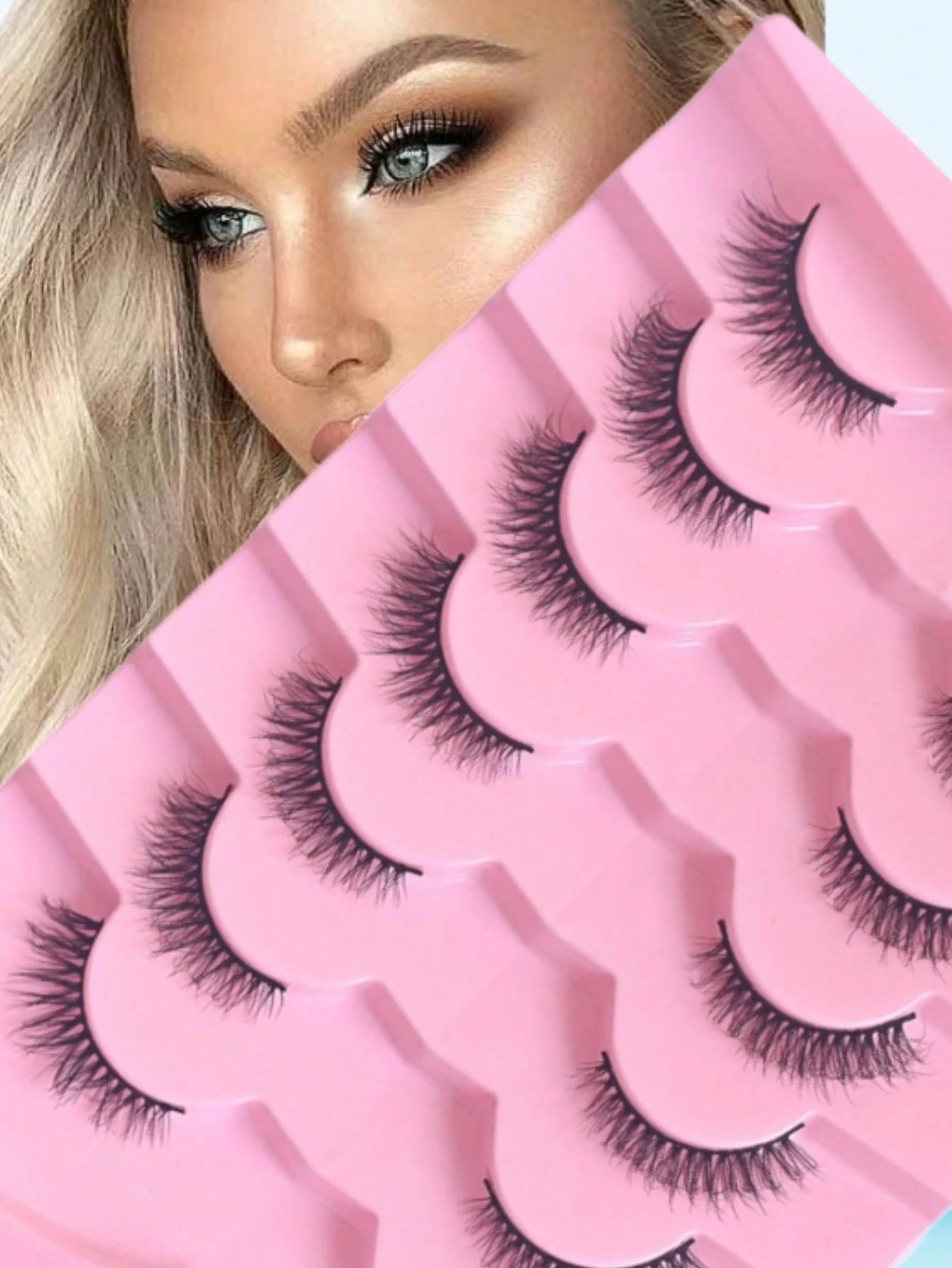 SHEIN 7 Pairs Of 3D Natural Silk False Eyelashes