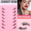SHEIN 7pairs Set Casual Daily Wear Transparent Stem 3d Cross Design Eyelashes
