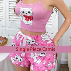 SHEIN Cute Cat Bowknot Strap Camisole Top