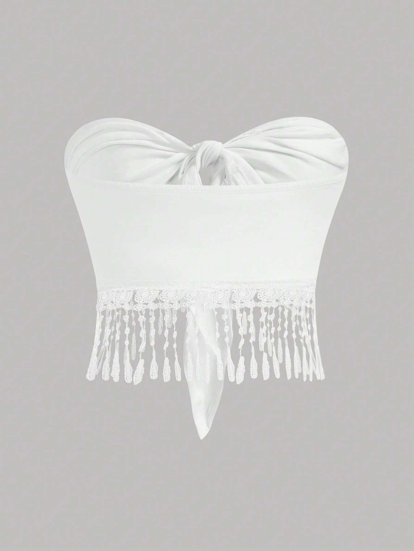 SHEIN Firerie Women's Solid Color Simple Daily Tube Top Hook Knit