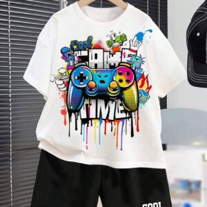 SHEIN Tween Boys' Casual Simple Video Game