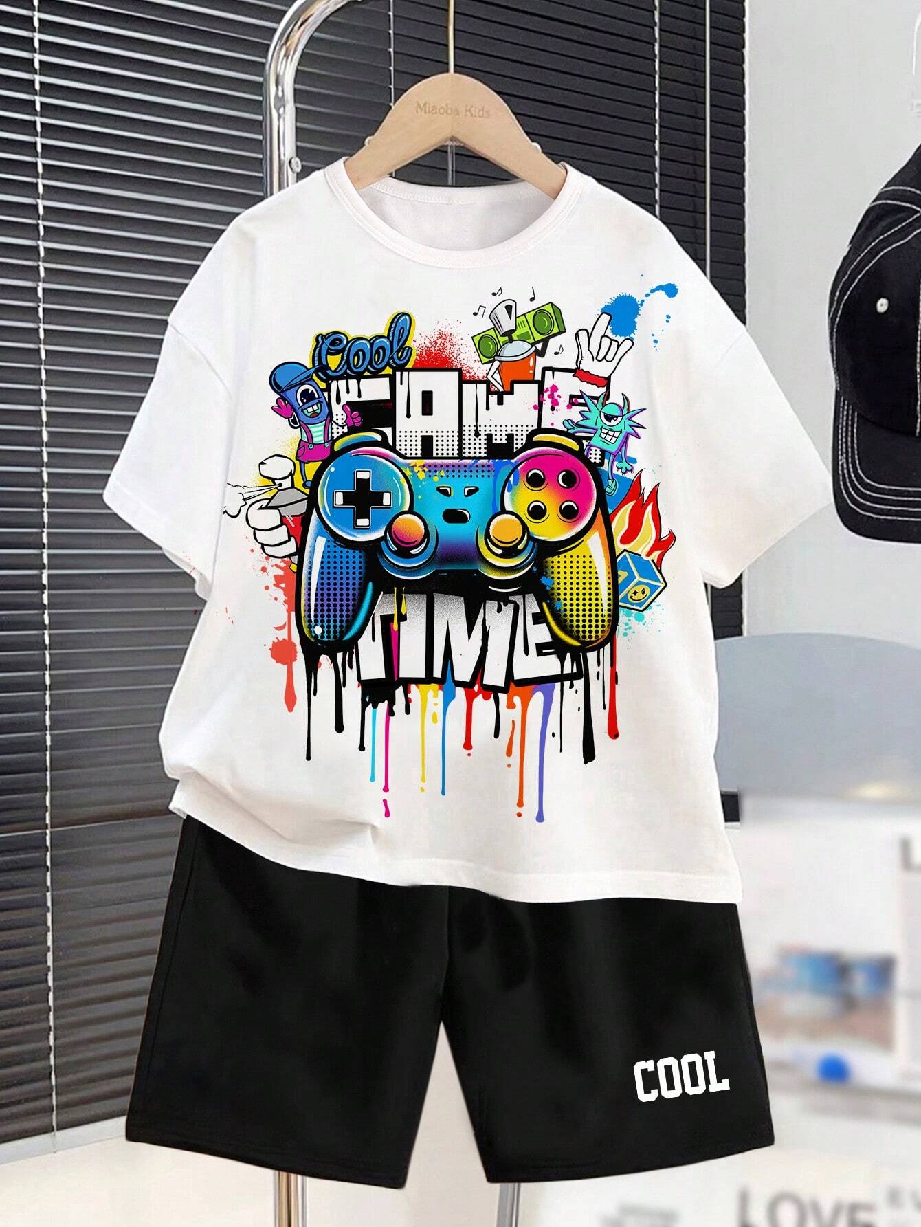 SHEIN Tween Boys' Casual Simple Video Game