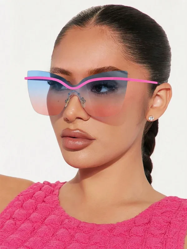 SHEIN Metal Frame Fan Shape Fashion Sunglasses