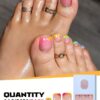 SHEIN Add Some Romance With 24pcs Short Rectangle False Toe Nails