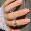 SHEIN Boxed Almond Shape Pink Transparent White French Love Gradient French Neutral Nails
