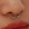 SHEIN Versatile Simple Fake Piercing Nose Septum Ring Elegant Nose