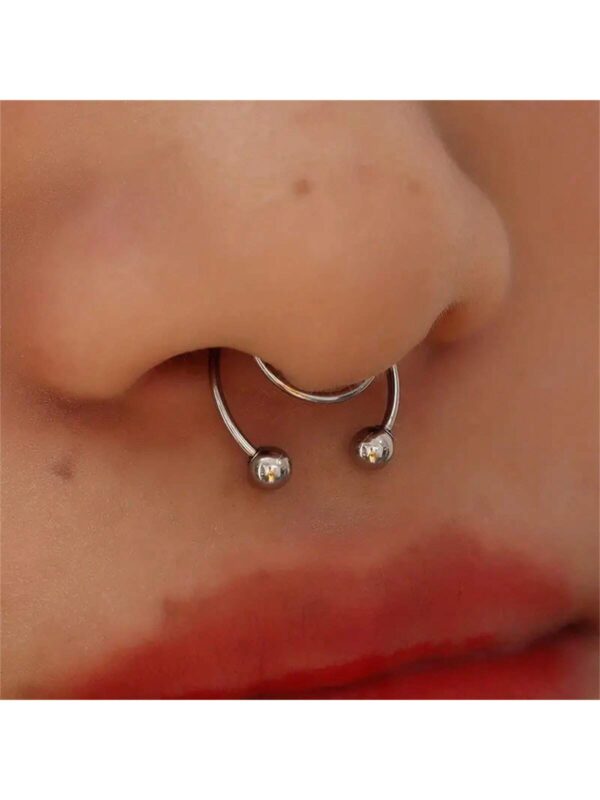 SHEIN Versatile Simple Fake Piercing Nose Septum Ring Elegant Nose