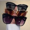 SHEIN 3pcs Women Cat Eye Plastic Frame Elegant Portable Black Tawny Glasses