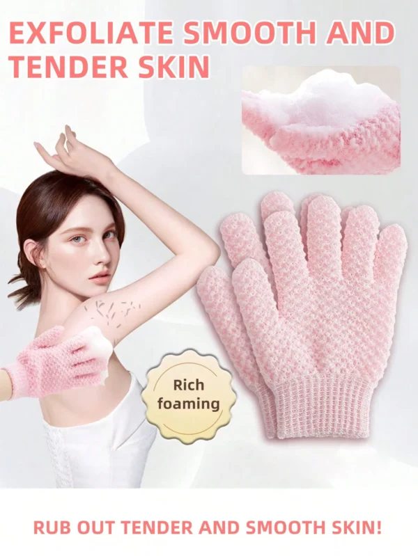 SHEIN 2pcs Exfoliating Bath Glove
