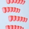 SHEIN Transform Your Nails With, 24pcs Short Oval Gradient Acrylic Press On Nails