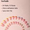 SHEIN Boxed Almond Shape Pink Transparent White French Love Gradient French Neutral Nails