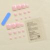 SHEIN 24pcs/Set Square Shape False Nails For Fingers & Toes In Pink