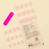 SHEIN French Short Square Shape Pink White Gradient Fake Nails
