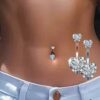 SHEIN 1PC Steel Belly Button Rings Crystal Piercing