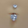 SHEIN 1PC Steel Belly Button Rings Crystal Piercing