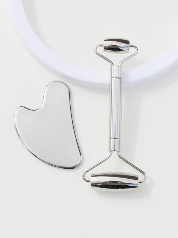 SHEIN Dual-Head Facial Roller & Heart-Shaped Massage Scraper