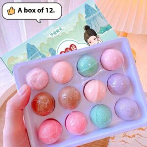 SHEIN 1 Box Of 12pcs Foot Soak Bath Bombs, Assorted Color Holiday
