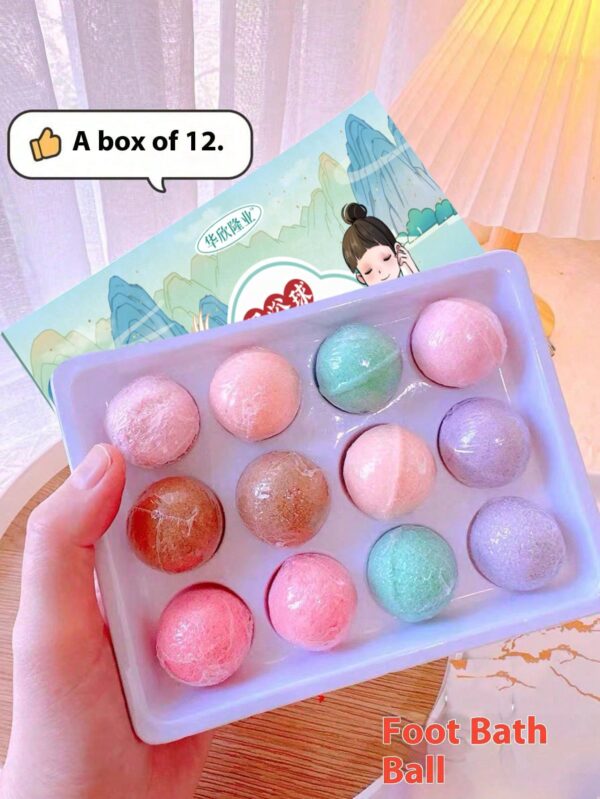 SHEIN 1 Box Of 12pcs Foot Soak Bath Bombs, Assorted Color Holiday