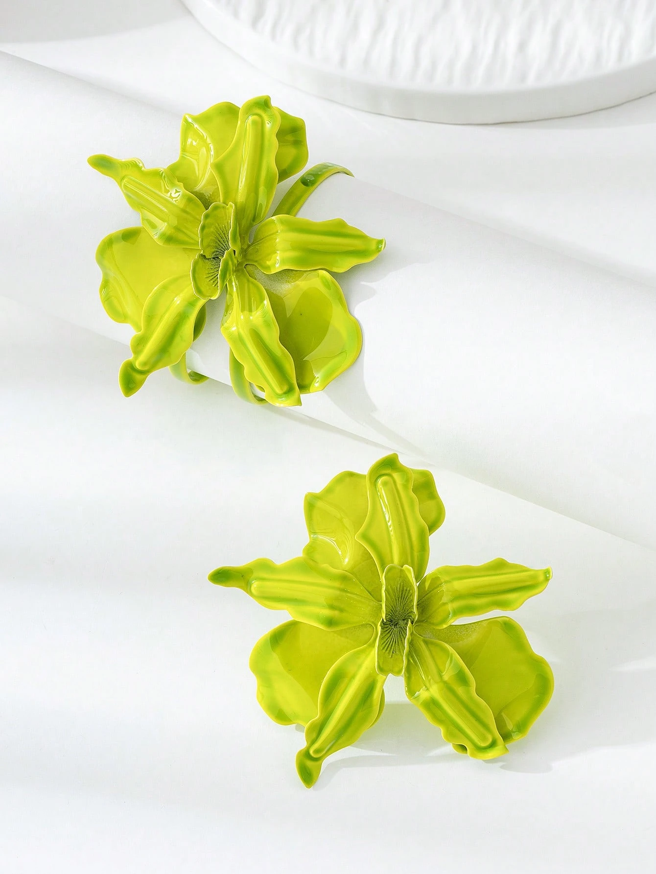 SHEIN 1 Set Burgundy Plating Floral Jewelry Set