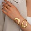 SHEIN Spiral Design Chunky Bracelet Ring Jewelry Set